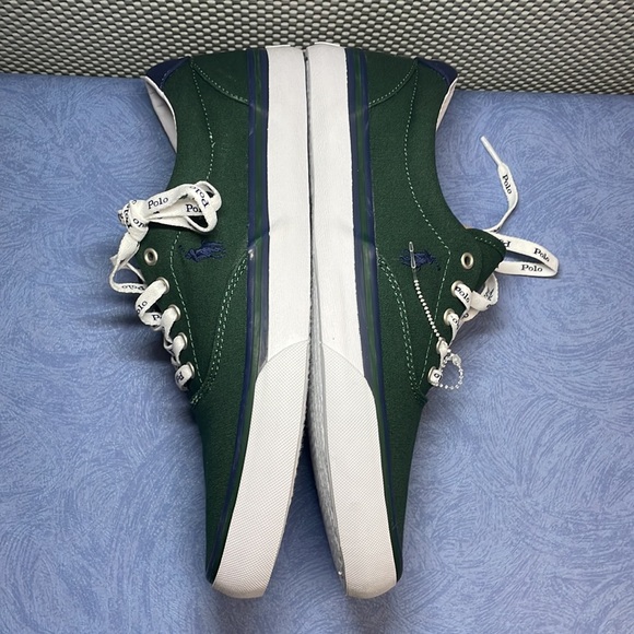 Polo Ralph Lauren Men’s Thorton 01087 Laceup Canvas Shoes Green Size 10D New - Picture 11 of 16